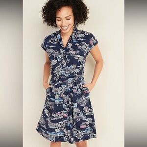 Old Navy Waist-Defined Tie-Belt Shirt Dress